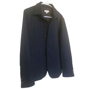 Fossil Women's Dark Navy Blue Wool Blend Button-Up Coat Jacket - Size Small